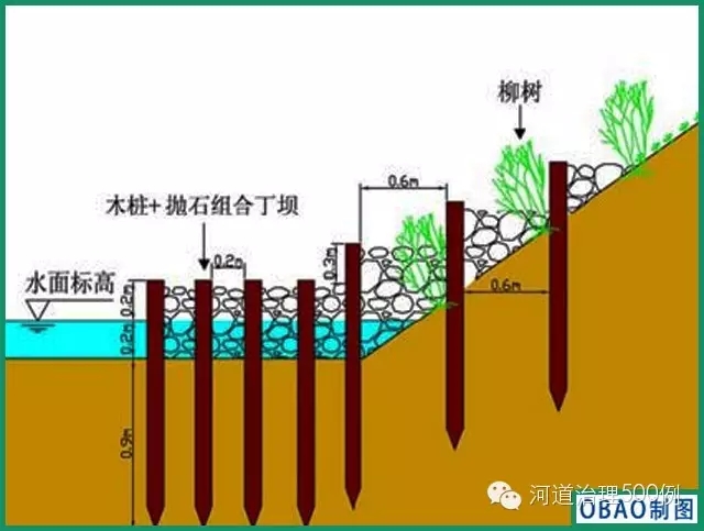 丁壩剖面示意圖